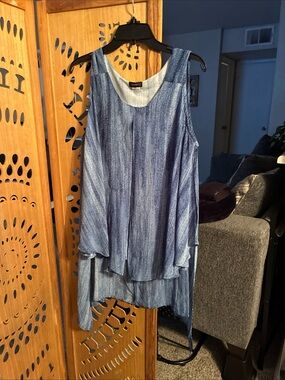Blue Layered Sleeveless Tunic